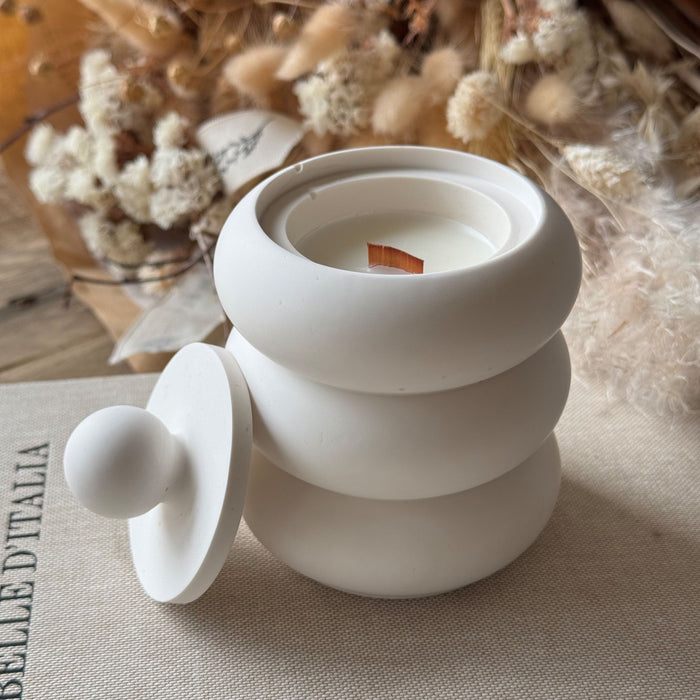 Fiordaliso Candela in Barattolo - Cotton Flower