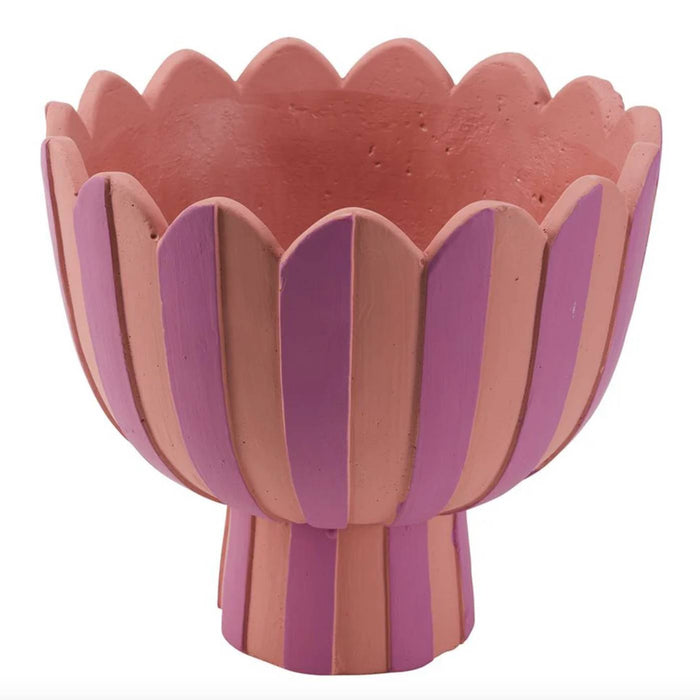 Moira Vaso Righe con Piede Pink