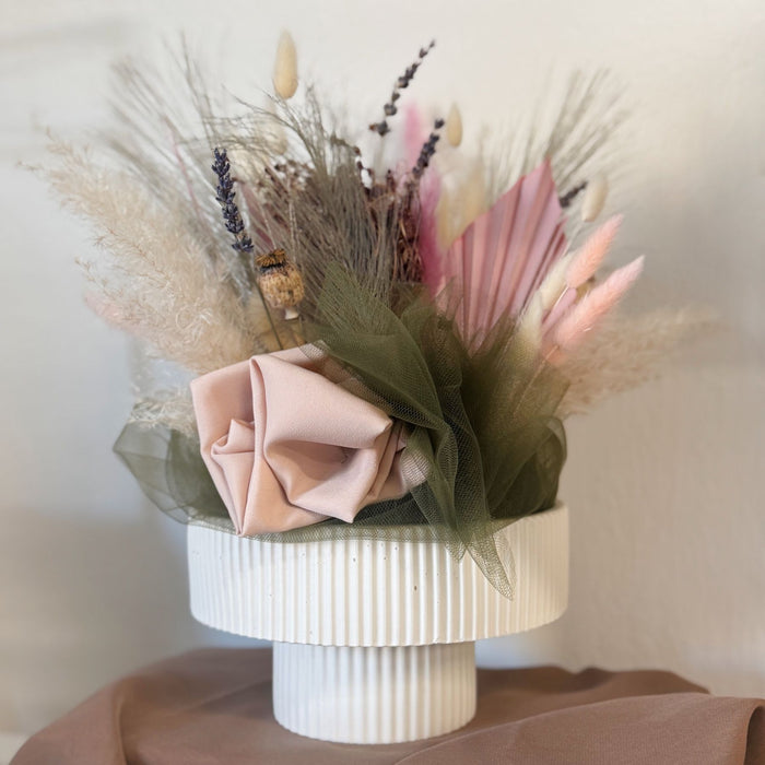 Atelier Alzata con Composizione Floreale
