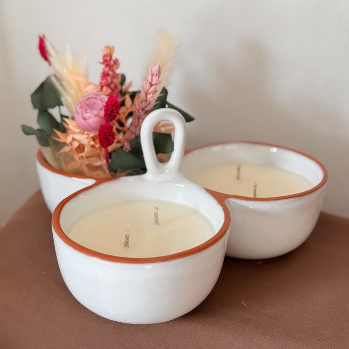 Centrotavola Candele + Composizione Fiori