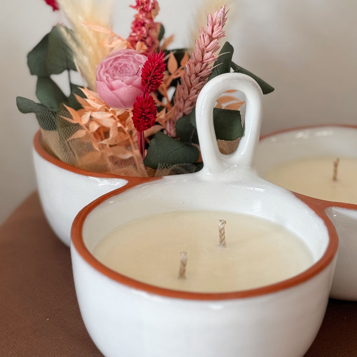 Centrotavola Candele + Composizione Fiori