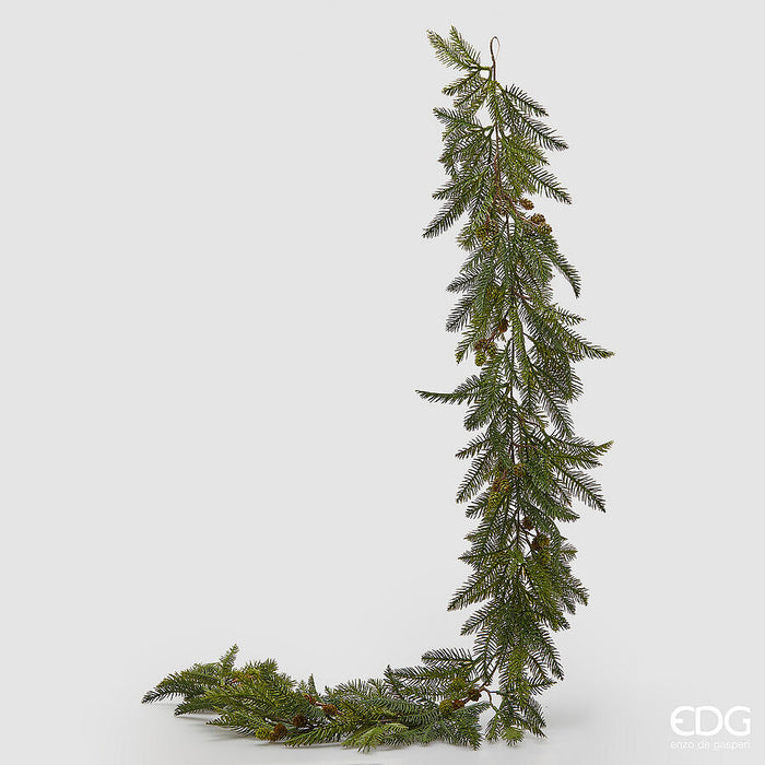 Festone Natale Verde Pigne 183cm
