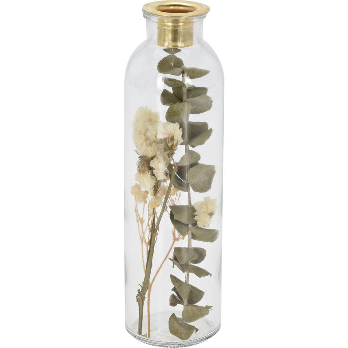 Vaso Portacandela con Fiori Secchi