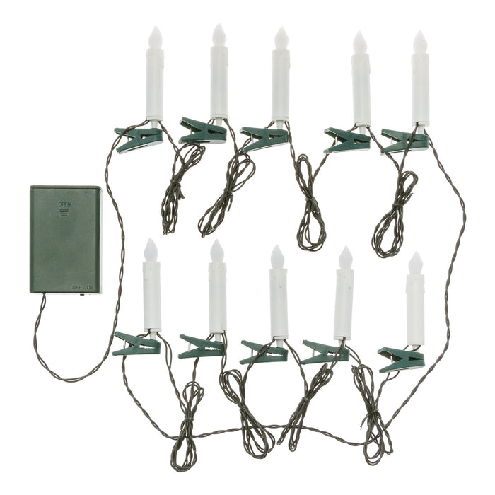 Catena 10 Candeline per Albero di Natale 4.5m Luce Calda